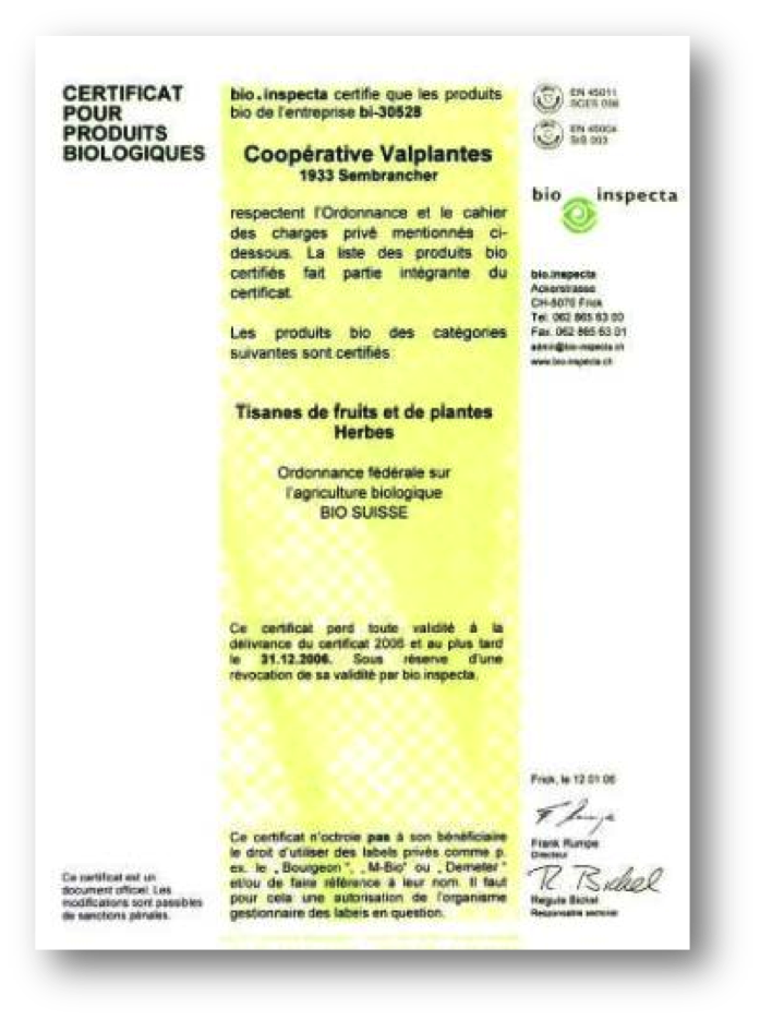 BioHope ISO certificate